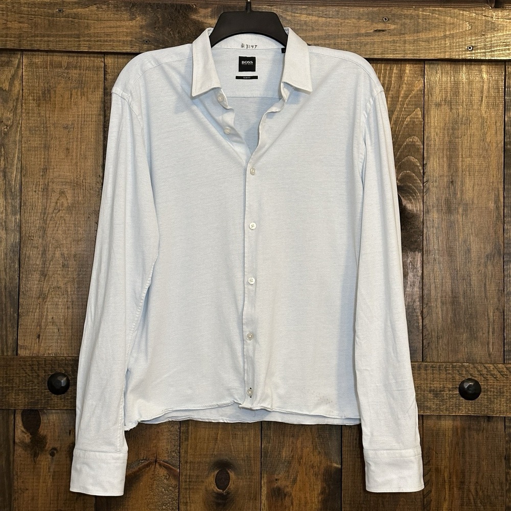 Hugo Boss Slim Fit‎ Light Blue Long Sleeve Button Down Shirt